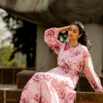 Floral Print tiered maxi dress