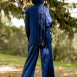 Pleated Satin Button-Down Shirt