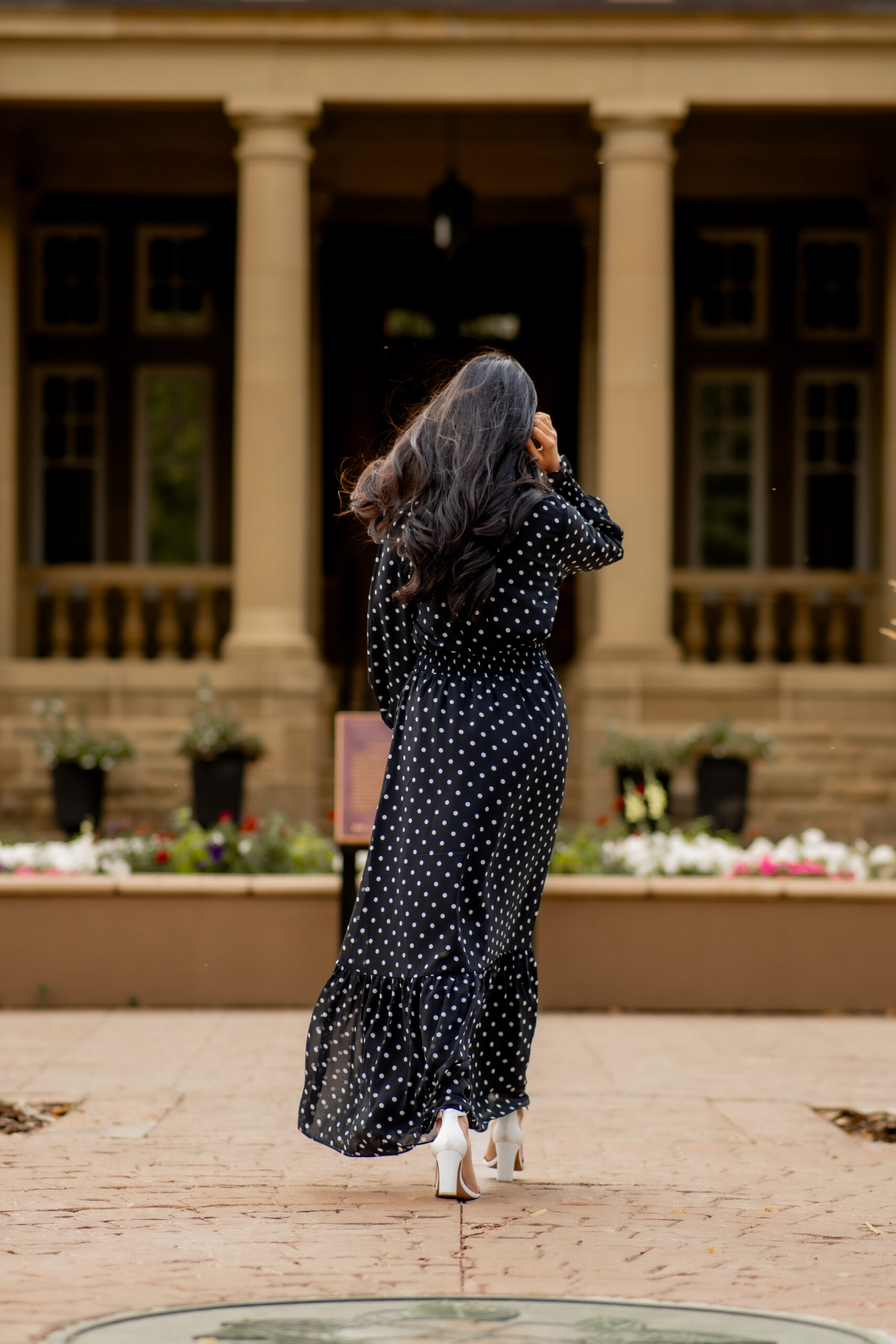 Dot Print smocked waist Maxi dress - Image 4