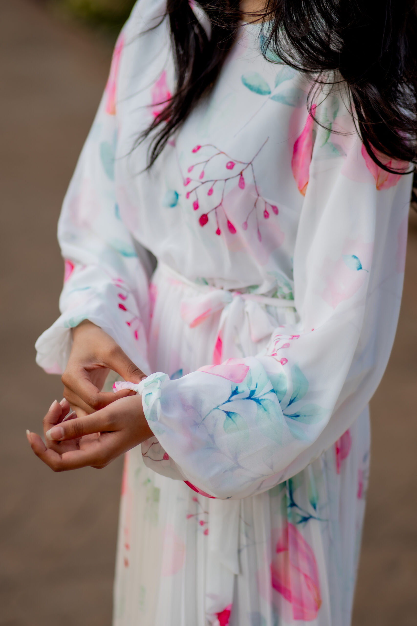 Floral Print Pleated Dress - Image 5